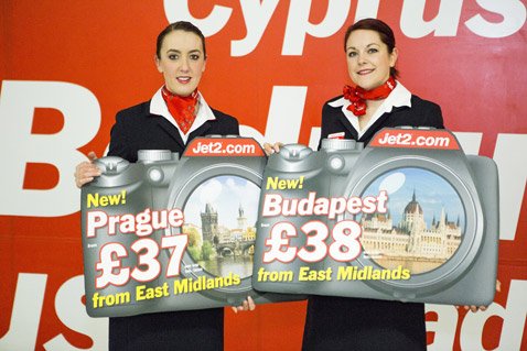 Jet2.com - linka East Midlands - Praha - oznámení