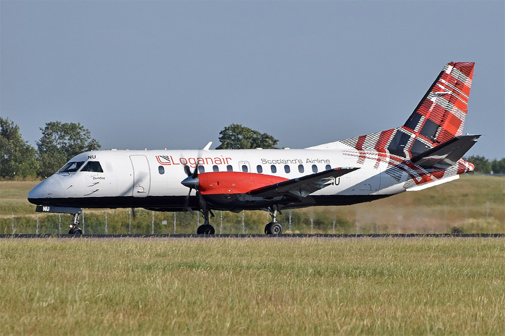 Letoun Saab 340 společnosti Loganair (foto: Alan Wilson/Wikimedia Commons - CC BY-SA 2.0)