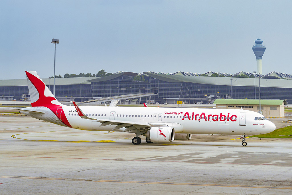 Airbus A321LR společnosti Air Arabia na letišti v Kuala Lumpur (foto: Air Arabia)